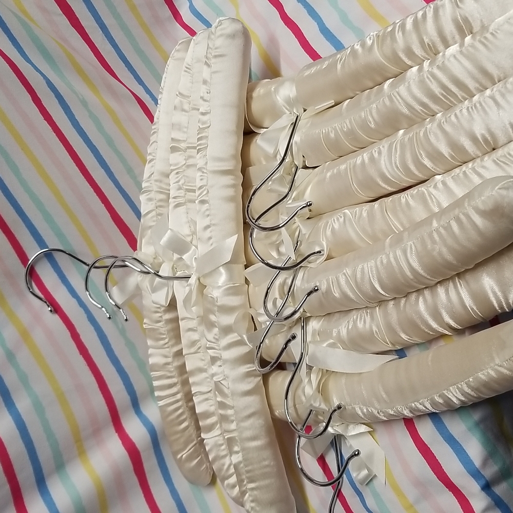 10 ivory lingerie hangers